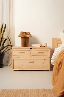 Muebles LUFE Mesitas De Noche|Mesitas De Noche^LIBE mesita de noche con 3 cajones 78x49