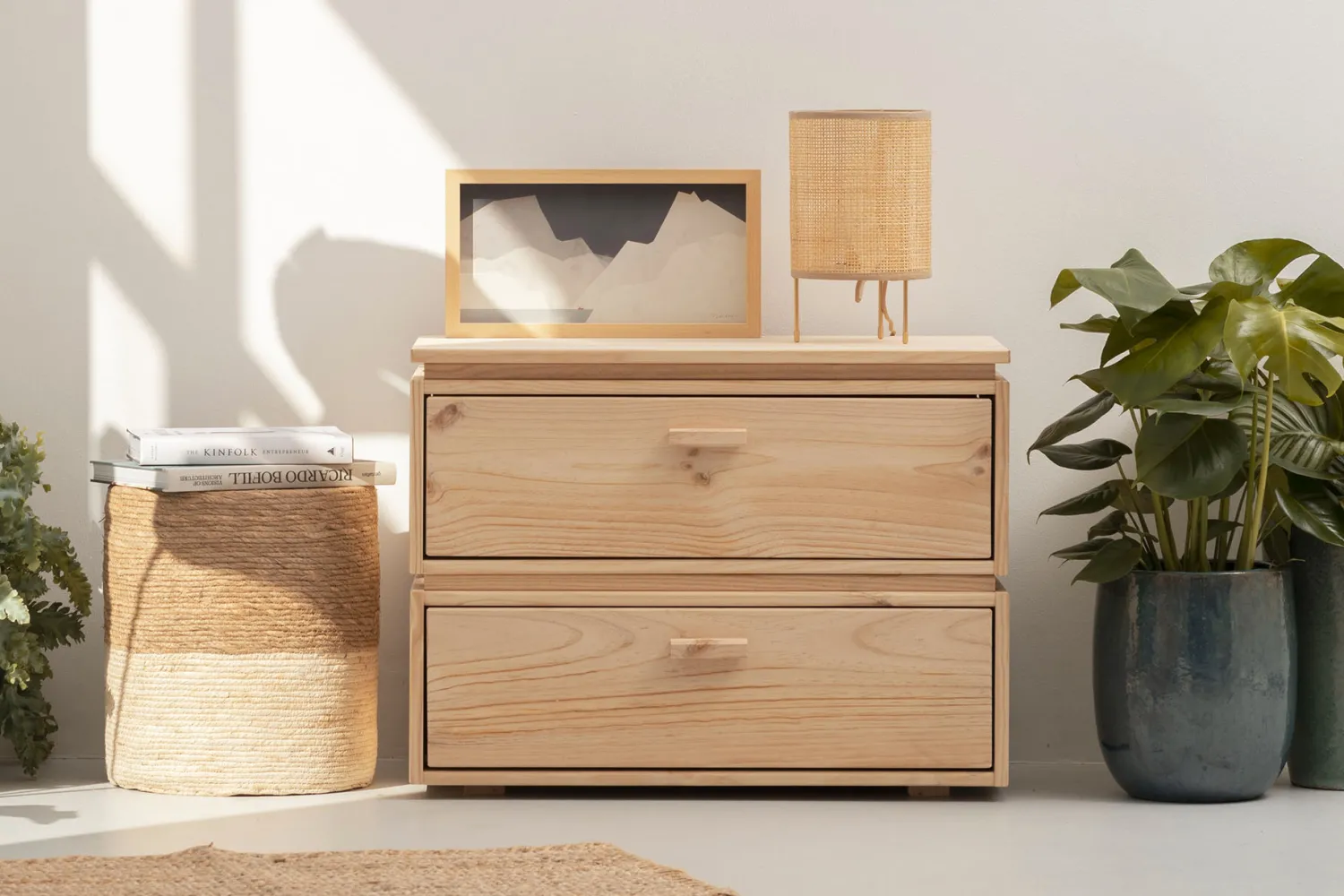 Muebles LUFE Mesitas De Noche|Mesitas De Noche^LIBE mesita de noche con 2 cajones 78x59