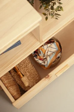 Muebles LUFE Mesitas De Noche|Mesitas De Noche^LIBE mesita de noche en escalera con hueco y cajón