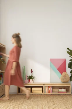 Muebles LUFE Muebles Tv^LIBE mueble TV con huecos 157x32