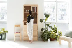 Muebles LUFE Vitrinas^LIBE vitrina con 3 cajones 78x198