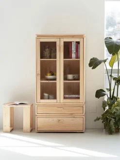 Muebles LUFE Vitrinas^LIBE vitrina con 2 cajones 78x161