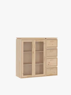 Muebles LUFE Vitrinas^LIBE vitrina con cajonera 117x115