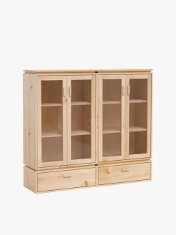 Muebles LUFE Vitrinas^LIBE vitrina doble con 2 cajones 157x143