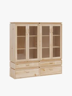 Muebles LUFE Vitrinas^LIBE vitrina doble con 4 cajones 157x161