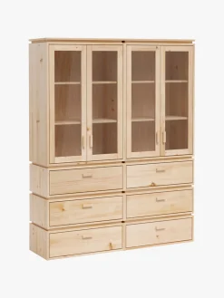 Muebles LUFE Vitrinas^LIBE vitrina doble con 6 cajones 157x198