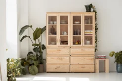 Muebles LUFE Vitrinas^LIBE vitrina doble con 6 cajones 157x198