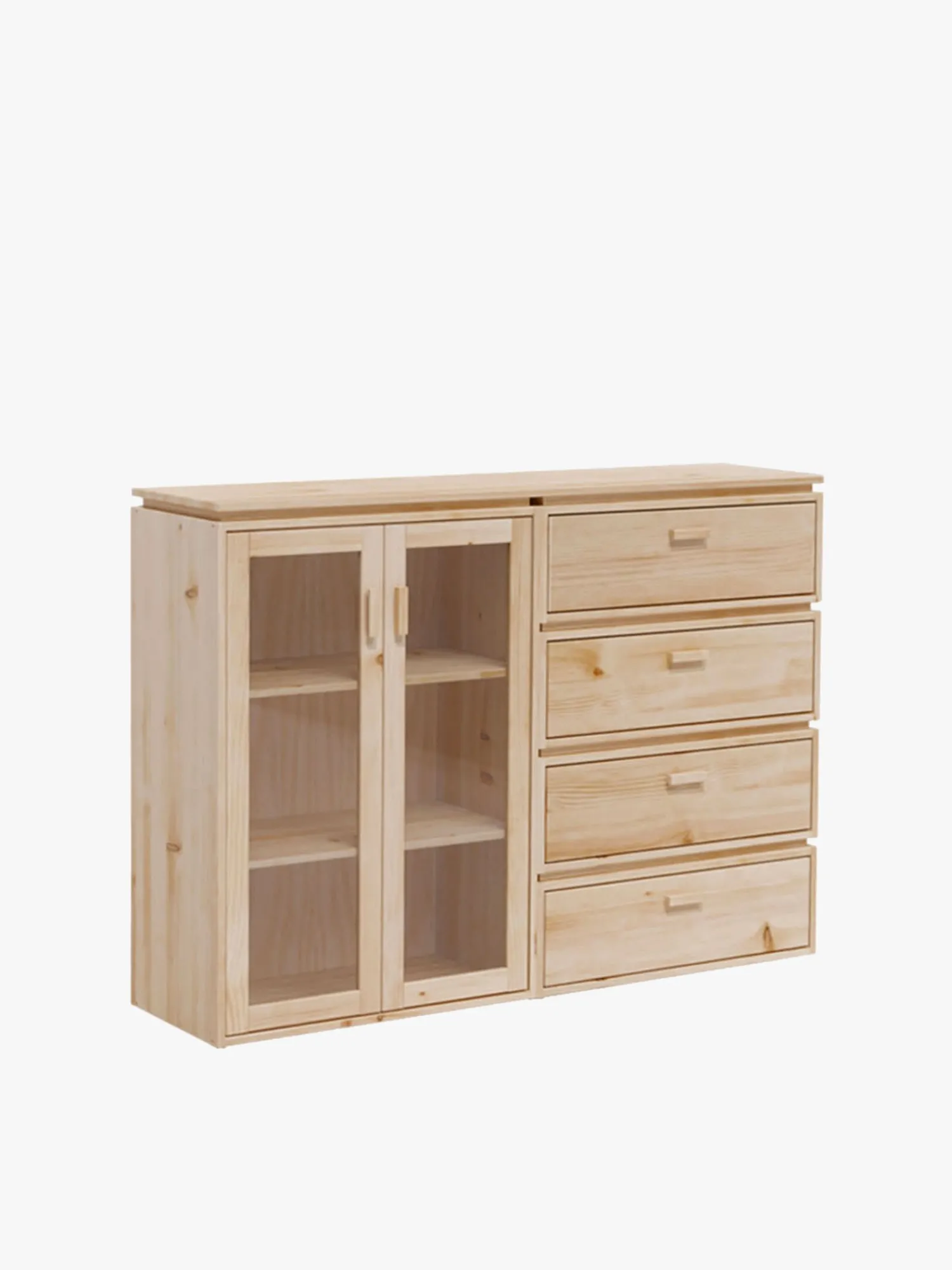 Muebles LUFE Vitrinas^LIBE vitrina doble con cajonera 157x115