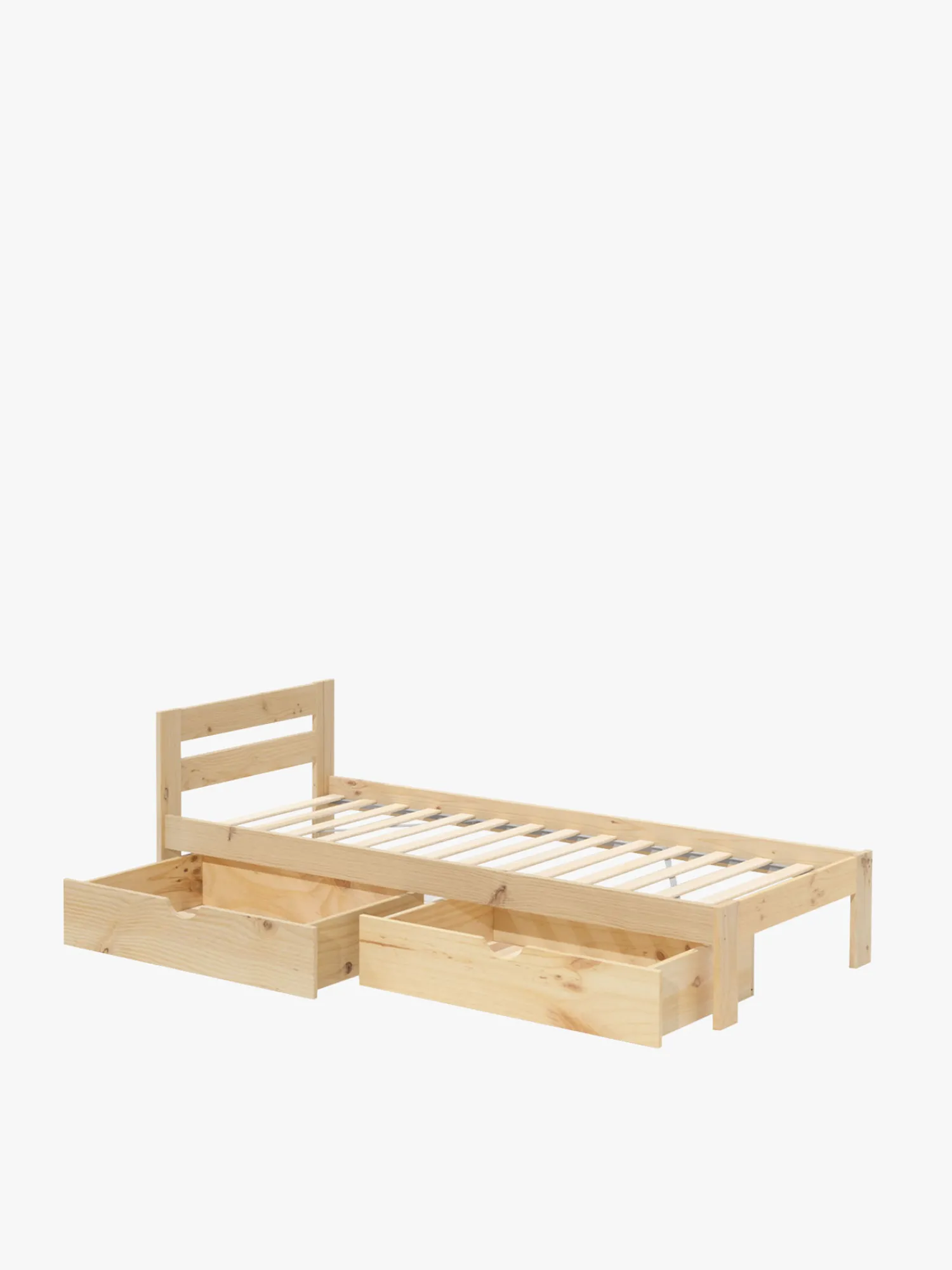 Muebles LUFE Camas Individuales Con Cajones|Camas 80^LORE cama individual 80 con 2 cajones