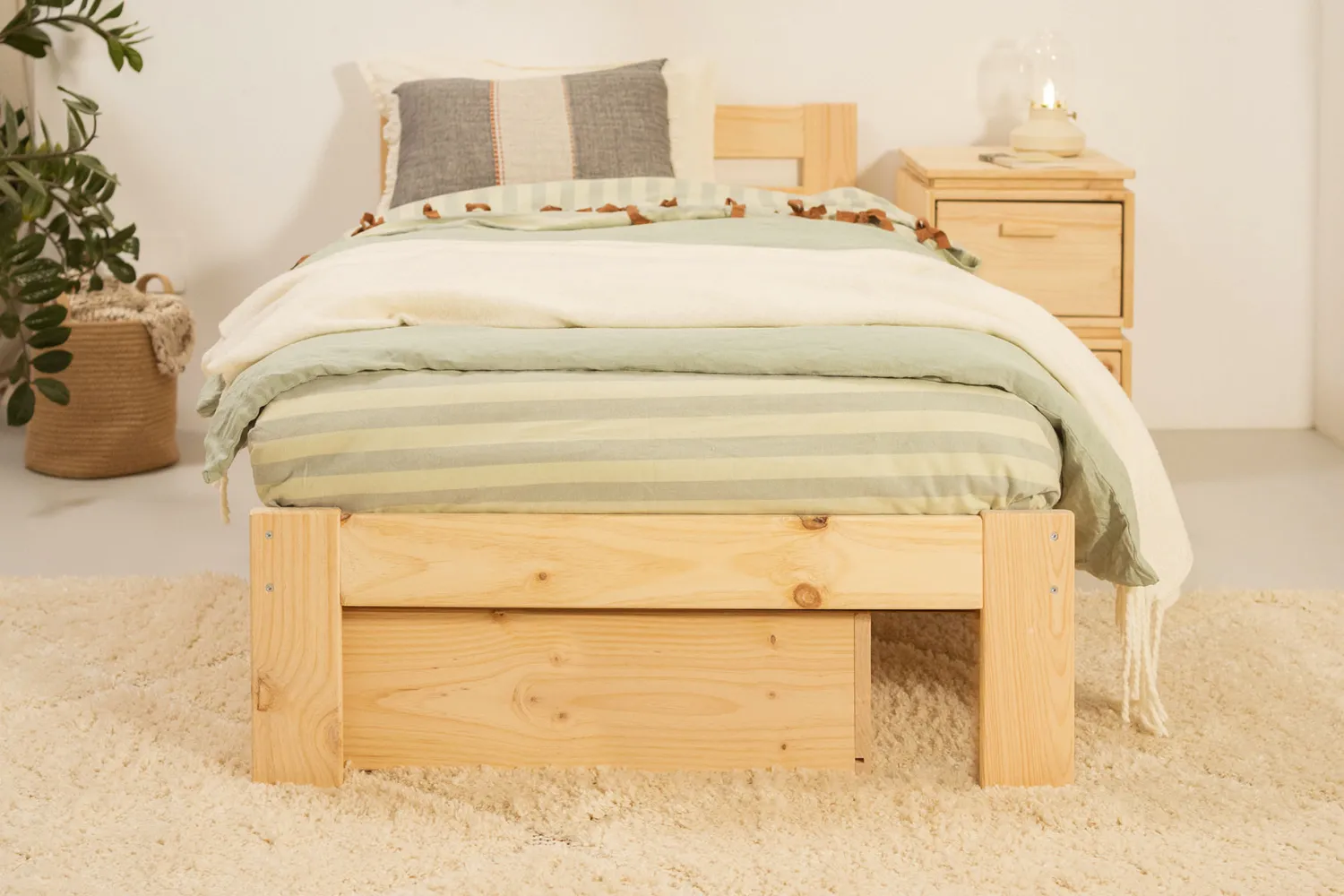 Muebles LUFE Camas Individuales Con Cajones|Camas 80^LORE cama individual 80 con 2 cajones