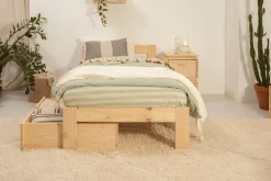 Muebles LUFE Camas Individuales Con Cajones|Camas 80^LORE cama individual 80 con 2 cajones