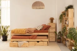 Muebles LUFE Camas Nido^LORE cama nido compacta 90 con 2 cajones