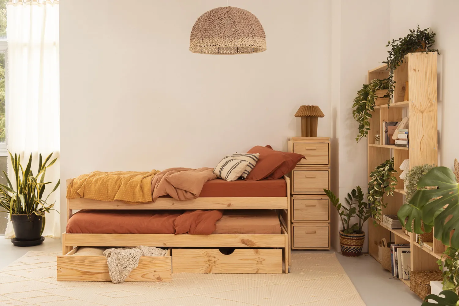 Muebles LUFE Camas Nido|Camas 80^LORE cama nido compacta 80 con 2 cajones