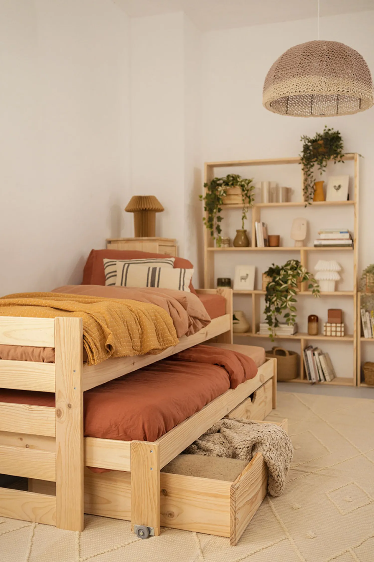 Muebles LUFE Camas Nido|Camas 80^LORE cama nido compacta 80 con 2 cajones