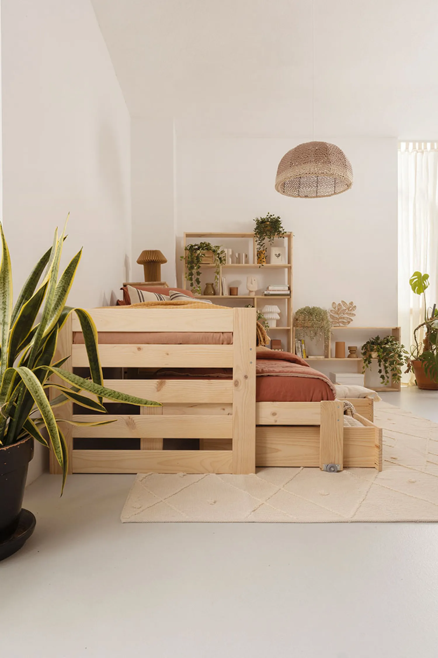 Muebles LUFE Camas Nido|Camas 80^LORE cama nido compacta 80 con 2 cajones