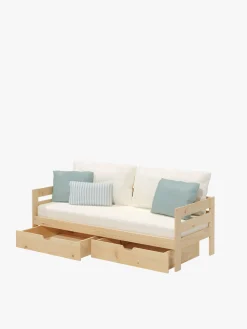 Muebles LUFE Divanes|Divanes^LORE diván 90 con colchón, respaldo y 2 cajones