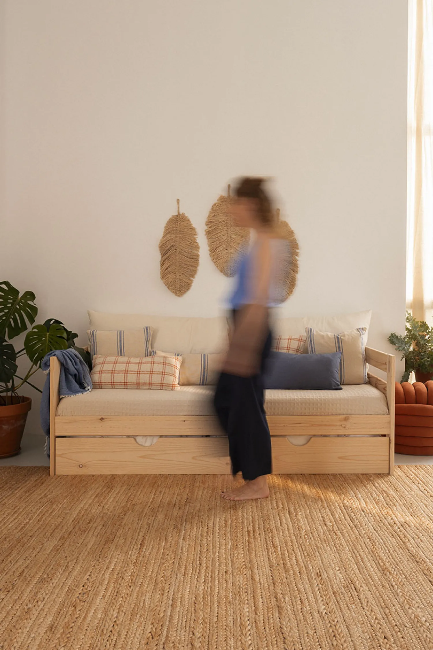 Muebles LUFE Divanes|Divanes^LORE diván 90 con colchón, respaldo y 1 cajón