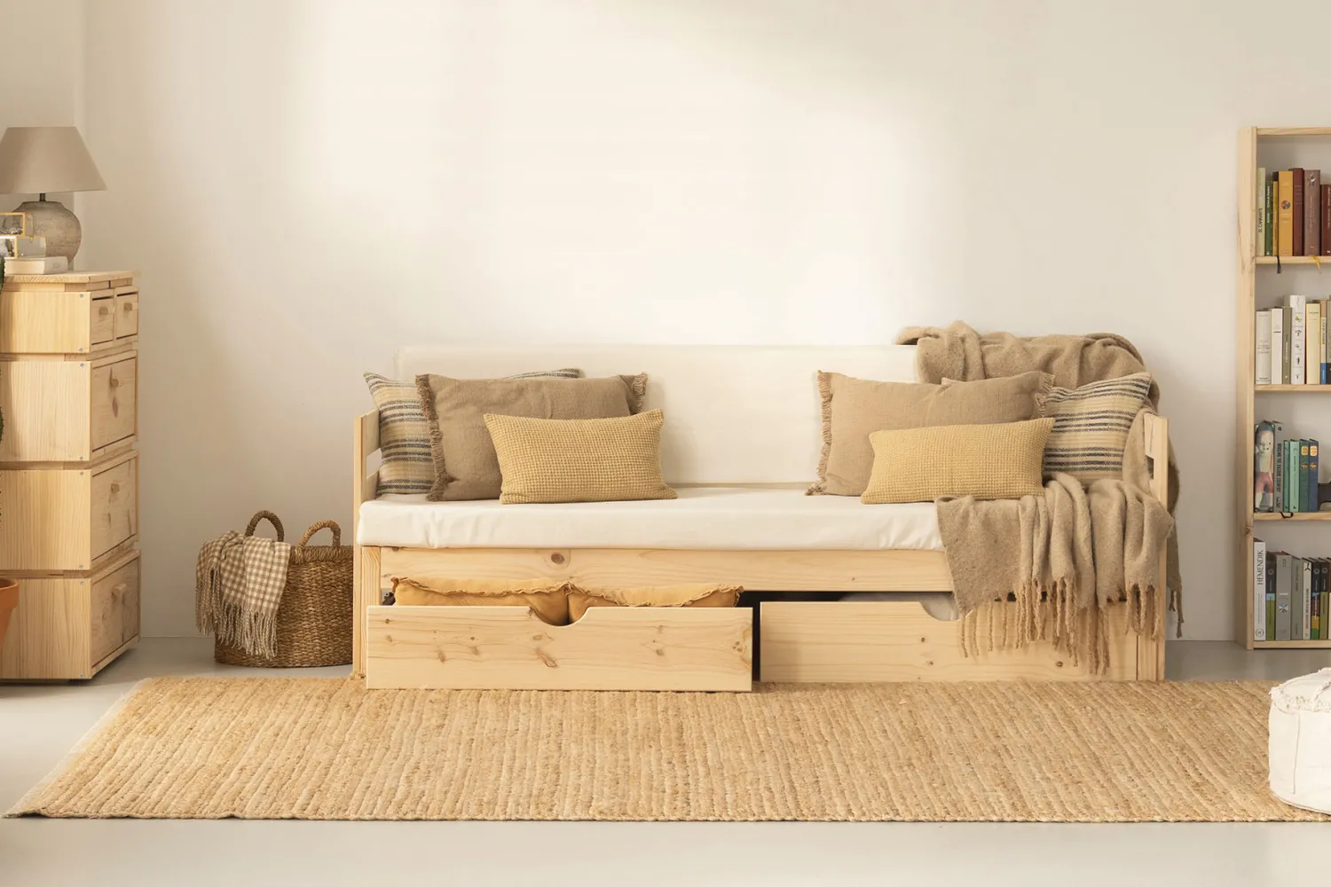 Muebles LUFE Divanes|Divanes^LORE sofá cama con cajones