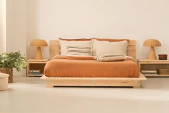 Muebles LUFE Camas De Suelo Y Tatamis|Camas 140^LUR cama tatami con cabecero de pared 140