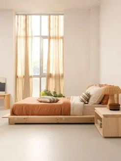 Muebles LUFE Camas De Suelo Y Tatamis|Camas 140^LUR cama tatami con cabecero de pared 140