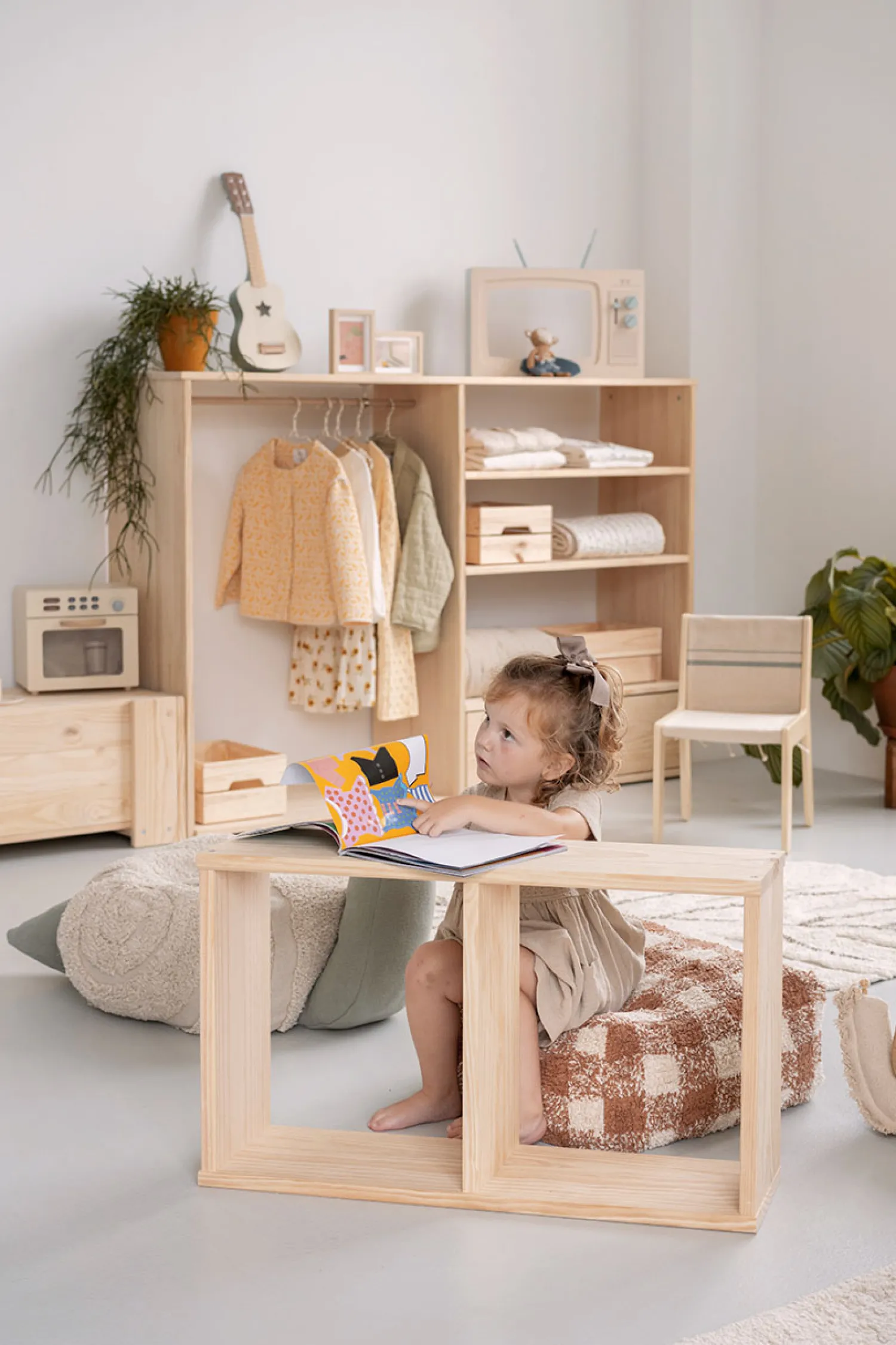 Muebles LUFE Armarios Y Alacenas^MONTESSORI armario infantil abierto con cajón