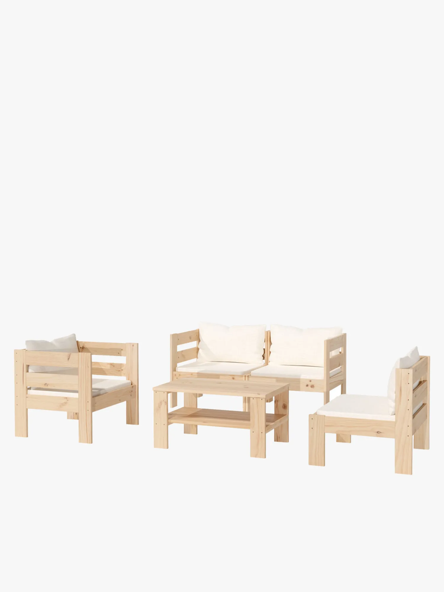 Muebles LUFE Conjuntos De Exterior^OREKA conjunto sofá modular con mesa para exterior