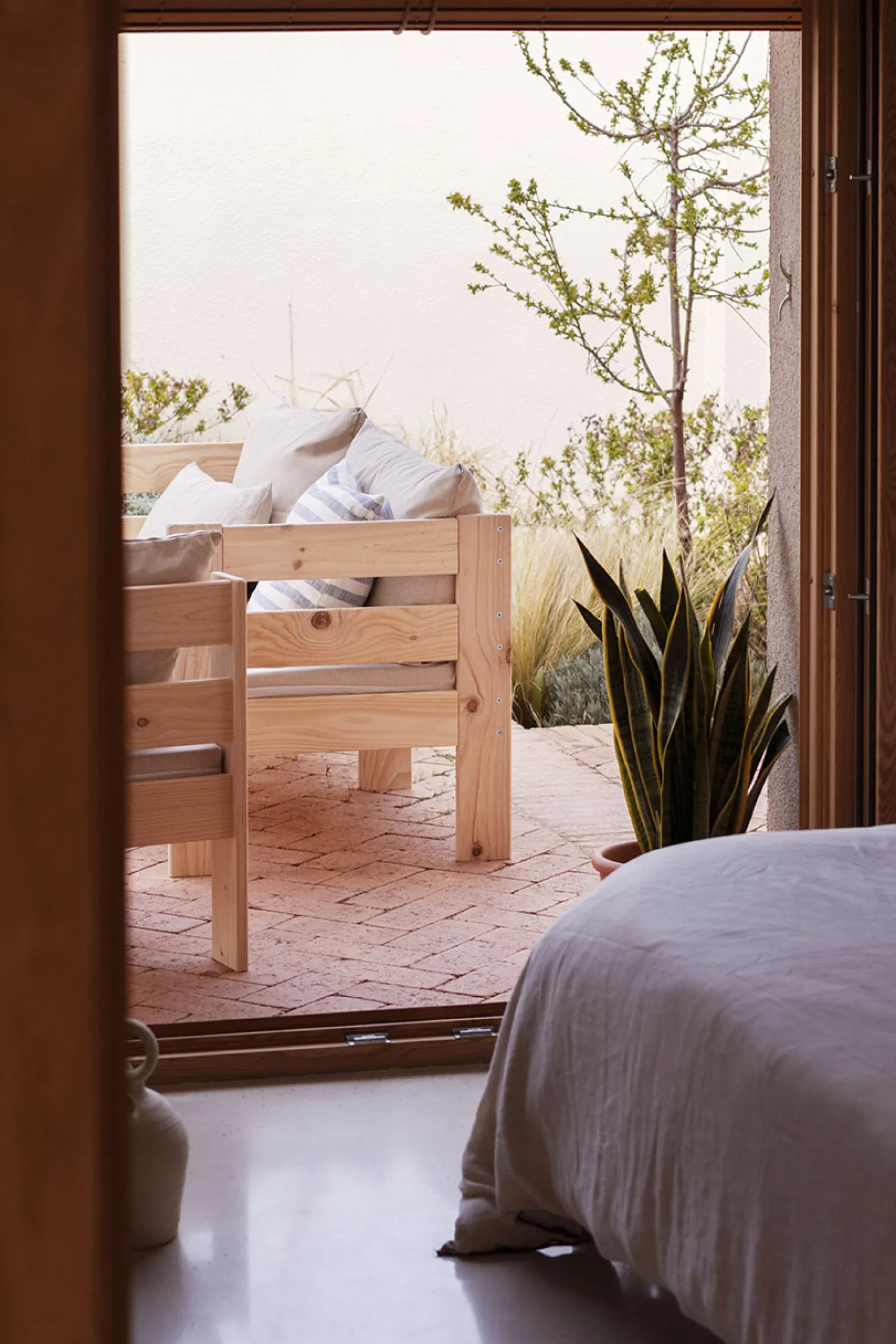 Muebles LUFE Conjuntos De Exterior^OREKA conjunto sofá modular con mesa para exterior