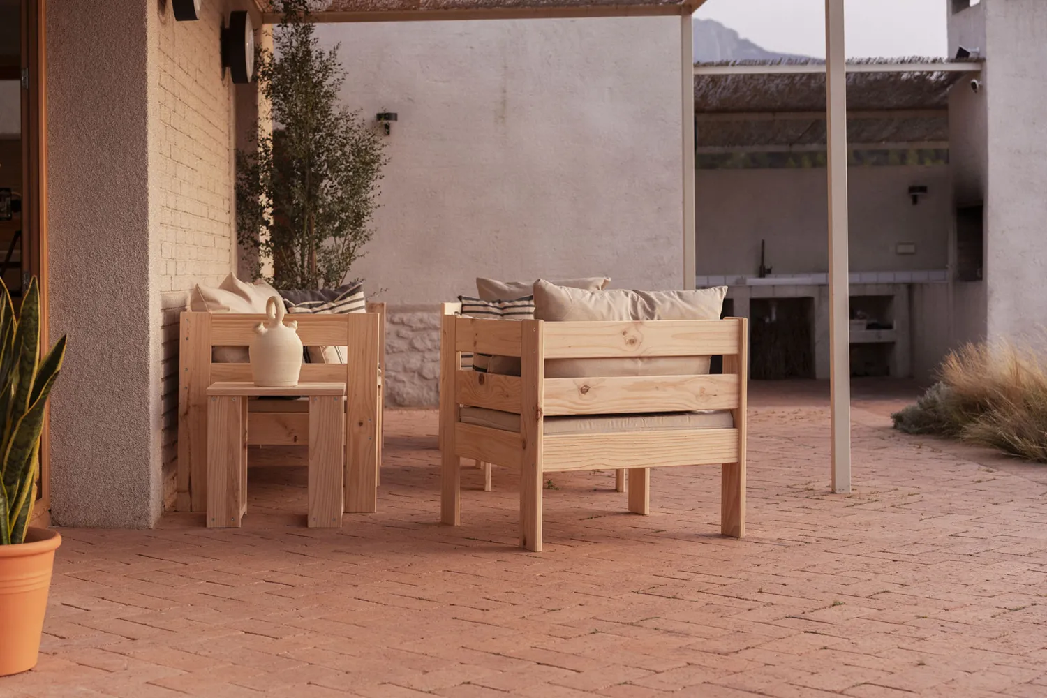 Muebles LUFE Sillones Y Puffs Para Exterior^OREKA sillón modular con brazo izquierdo para exterior