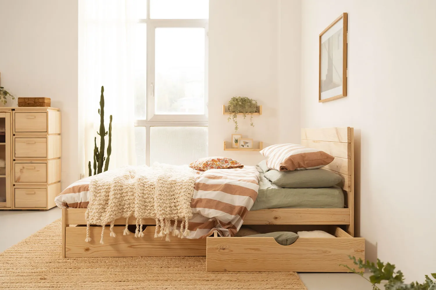 Muebles LUFE Camas Dobles Con Cajones|Camas 180^TESTA cama doble 180 con 2 cajones